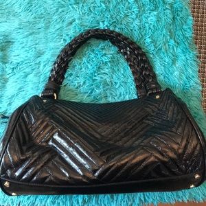 Black leather bag